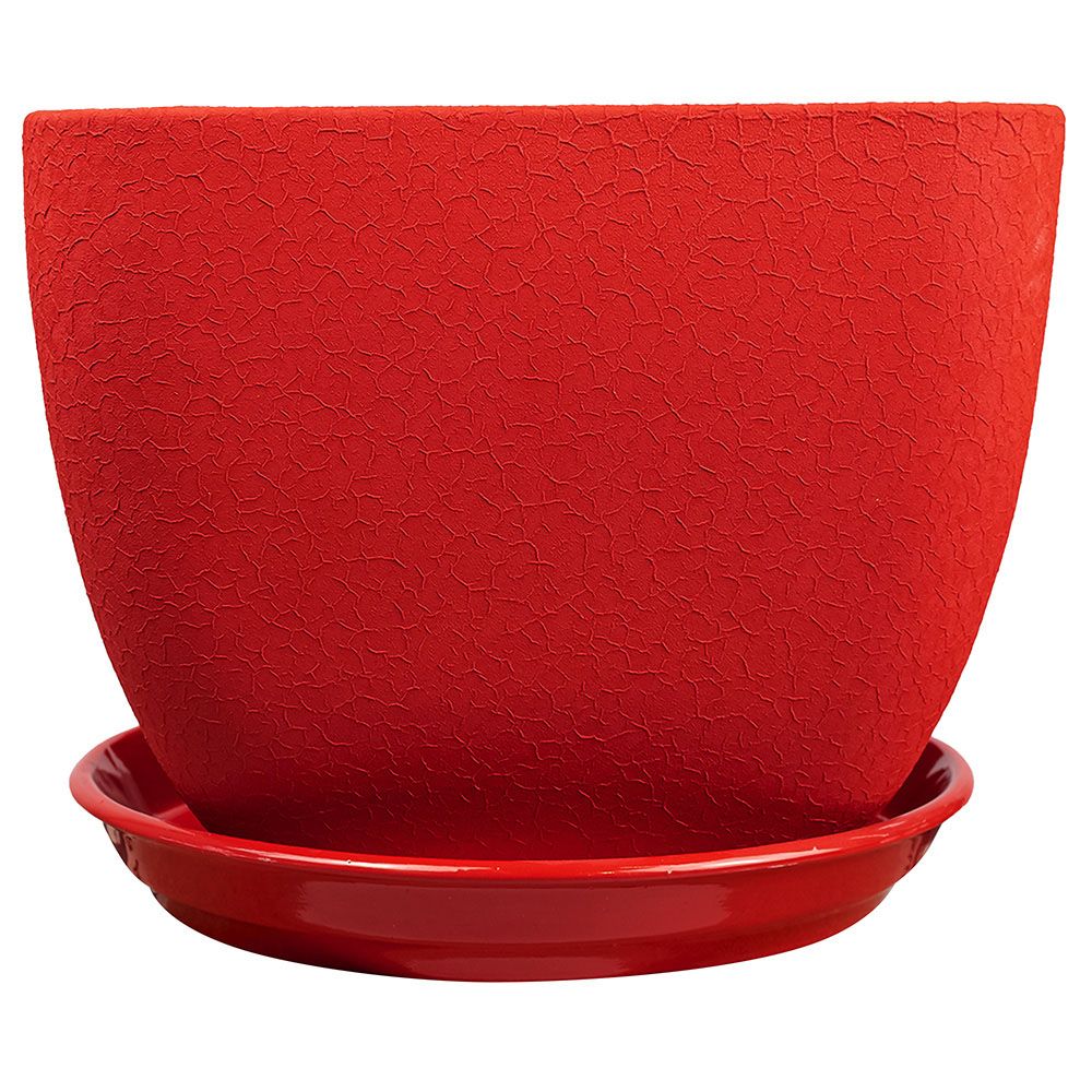 Горшок цветочный Ноктюрн шелк красный 4,8 л