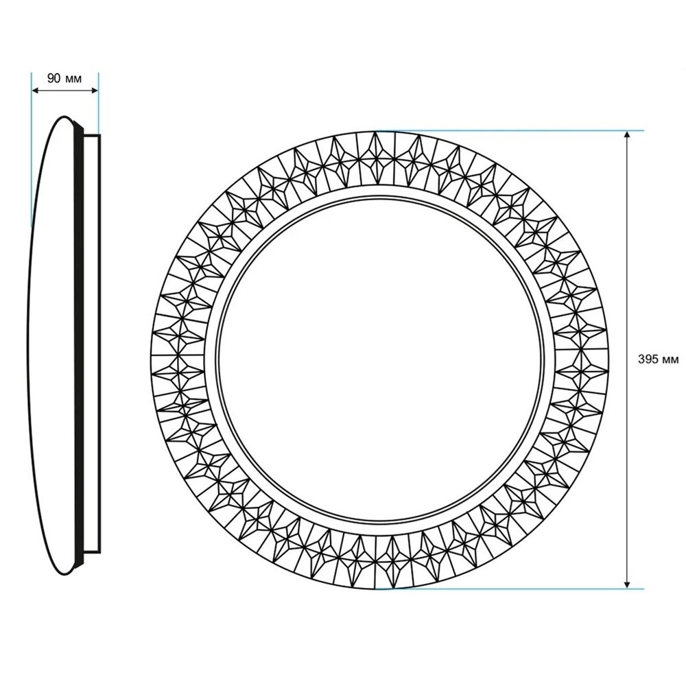 Светильник LED Комильфо 60 Вт НББД-RC-P-1 395х90 мм осн 350 мм Tango ИК ДУ