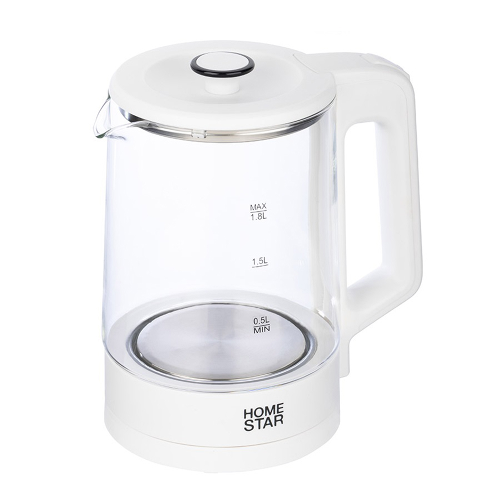 Чайник электрический Homestar HS-1008 1500 Вт 1,8 л стекло, белый