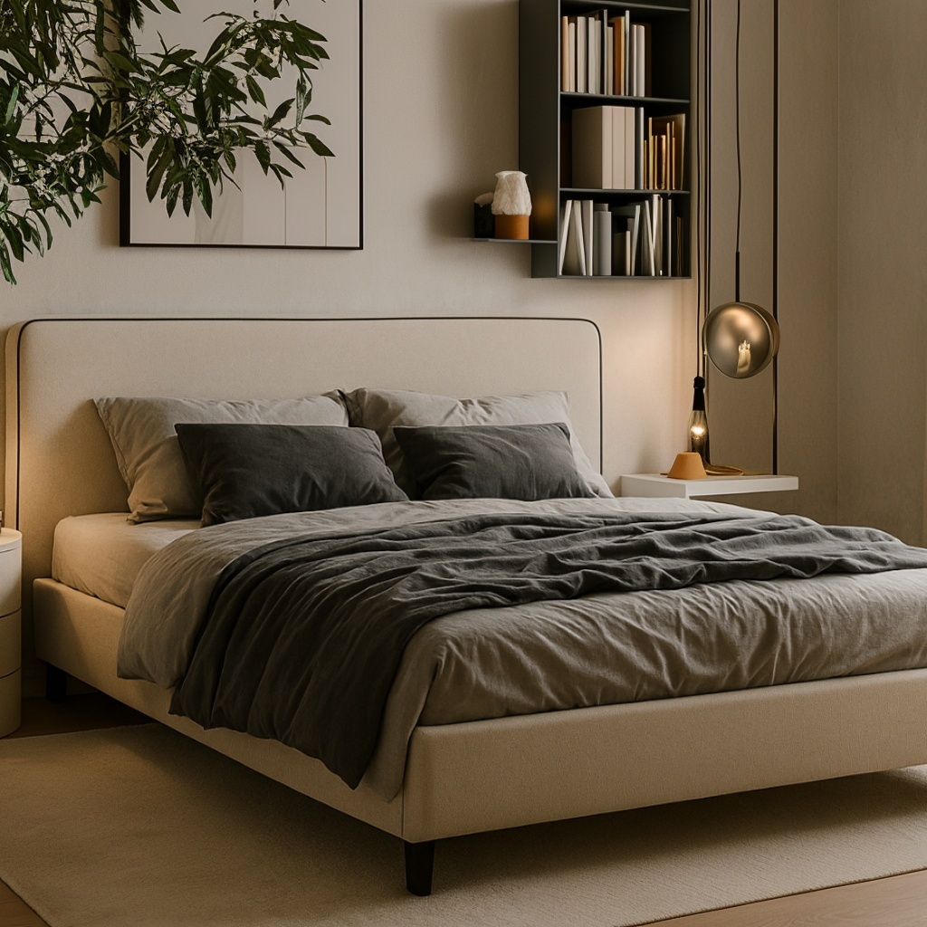 Кровать Миа 1600х2000 мм Купер 03 bravo white с ортопед основанием и ПМ