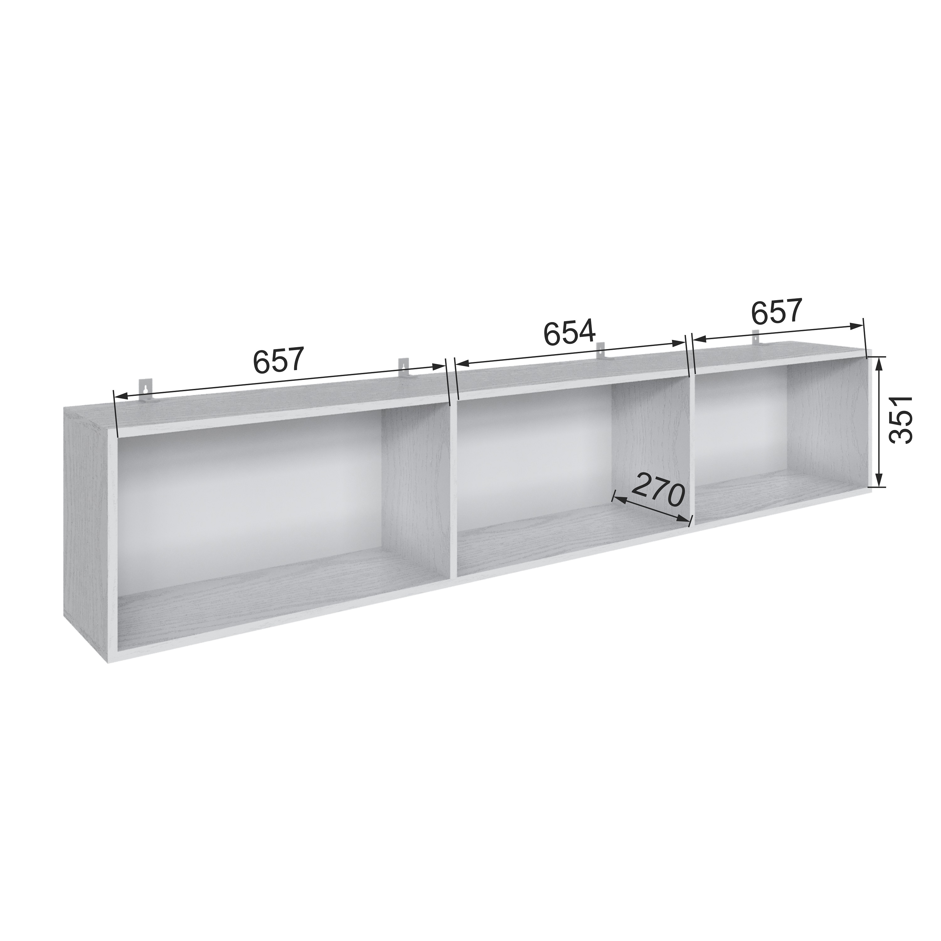 Полка навесная Мадрид 2032х383х290 мм Белый/Ателье светлое