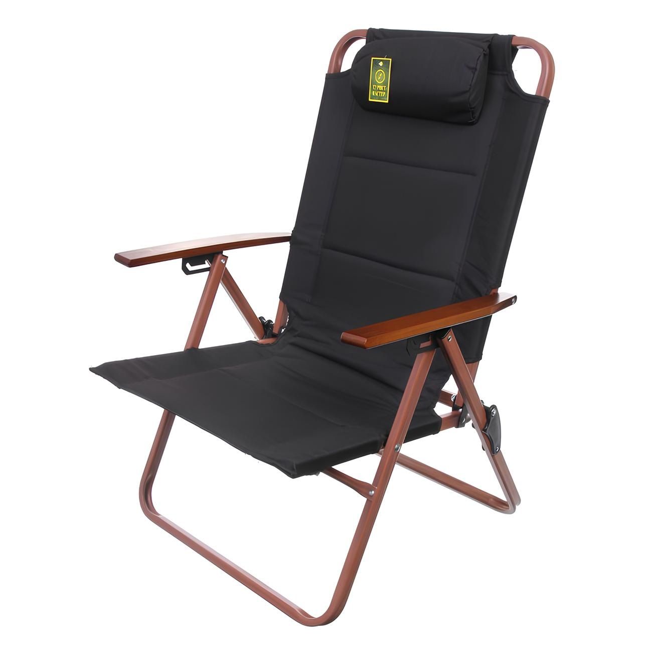 Кресло складное Турист Мастер DC-6018 59х52х88 см до 120 кг c подлокотниками черное