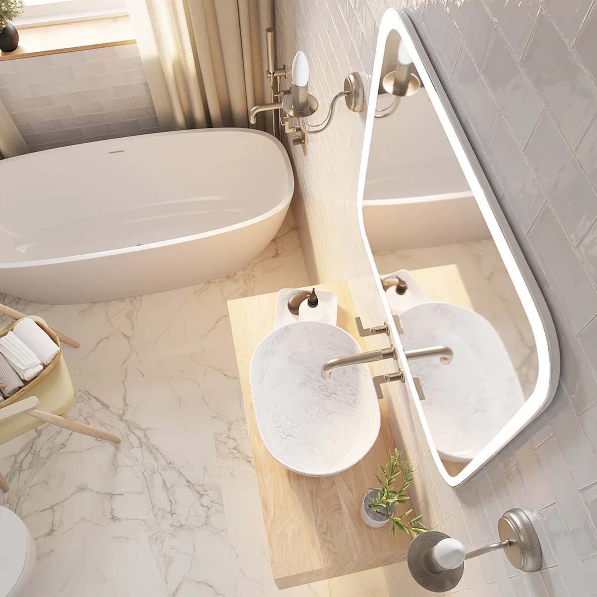 Зеркало с подсветкой Mixline Стив 800х680 мм
