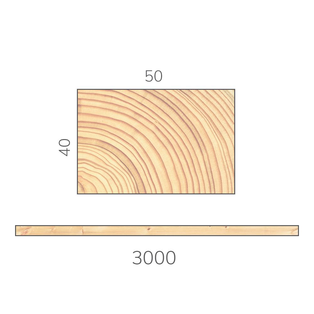 Брусок профилированный 40х50х3000 мм хвоя