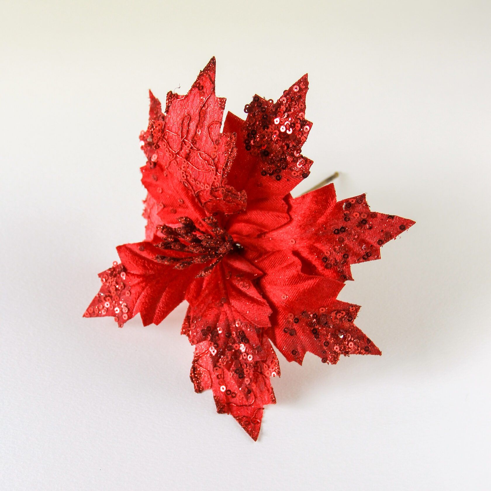 Украшение новогоднее Моя Елочка Пуансеттия 20х25 см красный 2024-8327