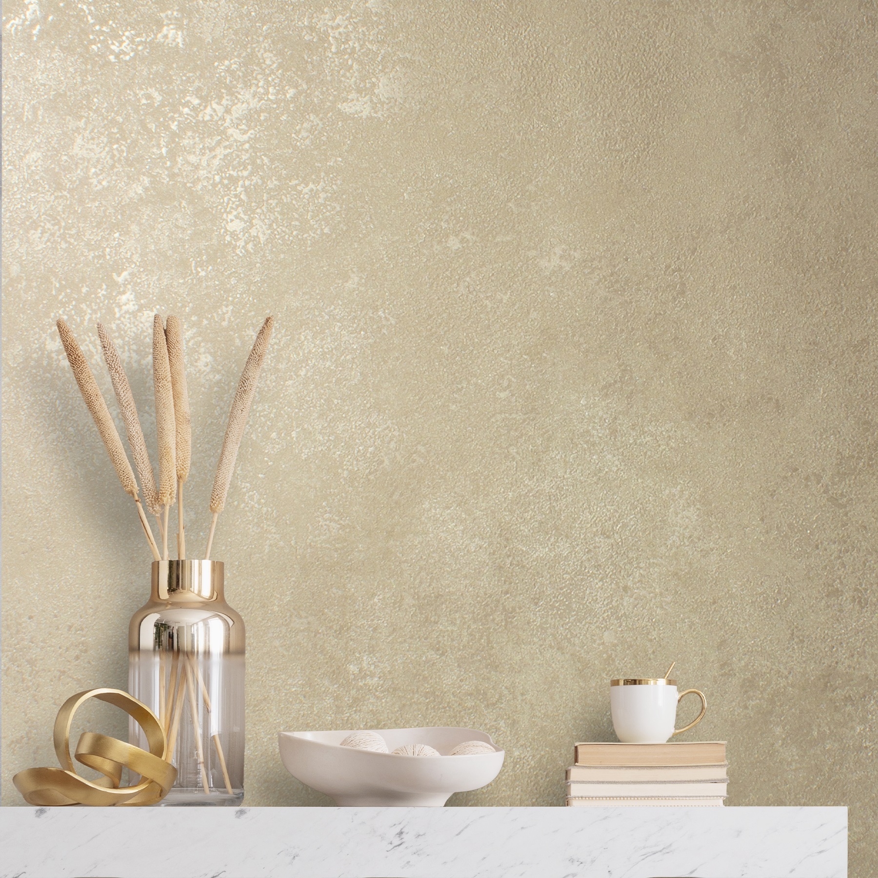 Обои Victoria Stenova Richard 585058 золотые штукатурка 1,06х10 м