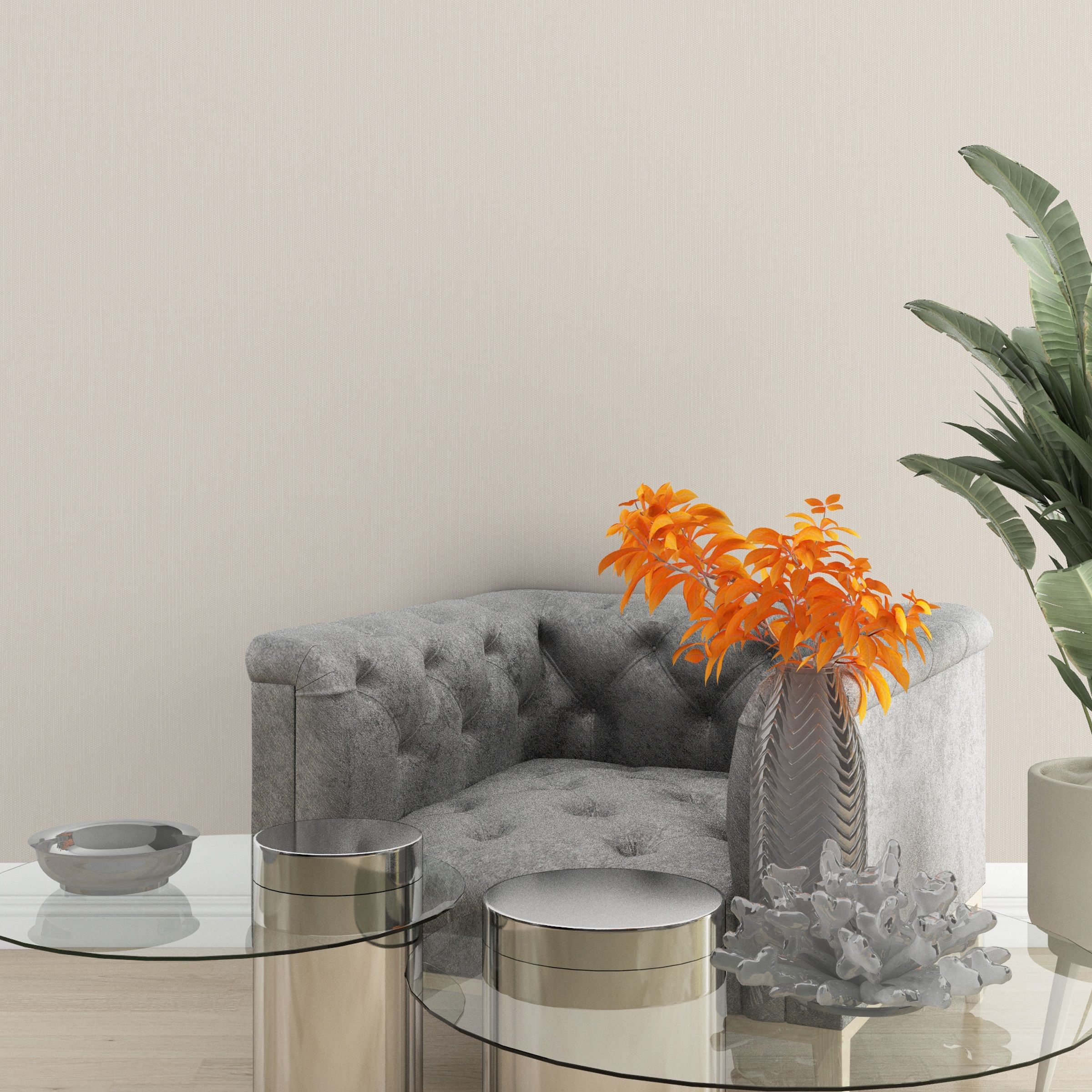 Обои Green Walls Орион С50А 5067 02 бежевые рогожка 1,06х10,05 м