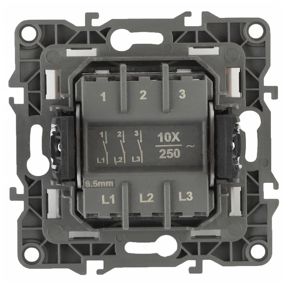 Выключатель тройной 12-1107-15 ЭРА 10АХ-250В Эра12 перламутр