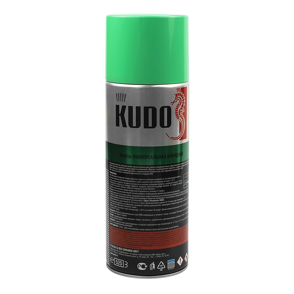 АЭРОЗОЛЬ KUDO эмаль светло-зеленая 520мл (12)