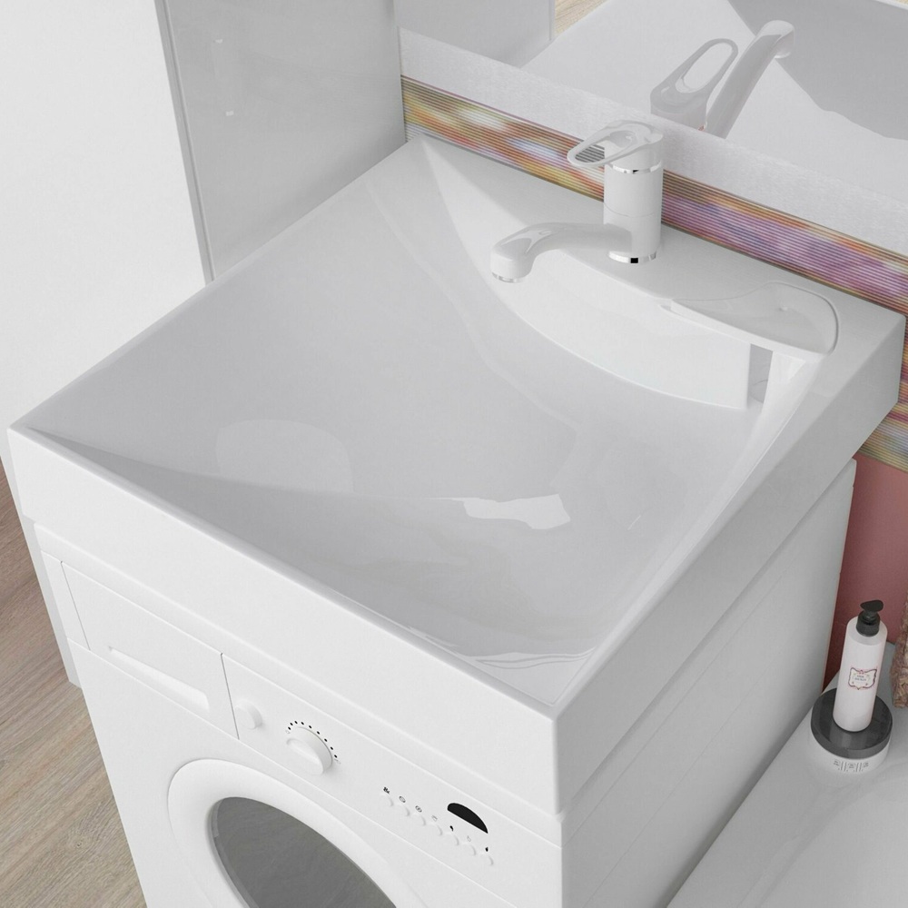 Раковина подвесная над стиральной машиной Твист 600х600 мм с кронштейнами