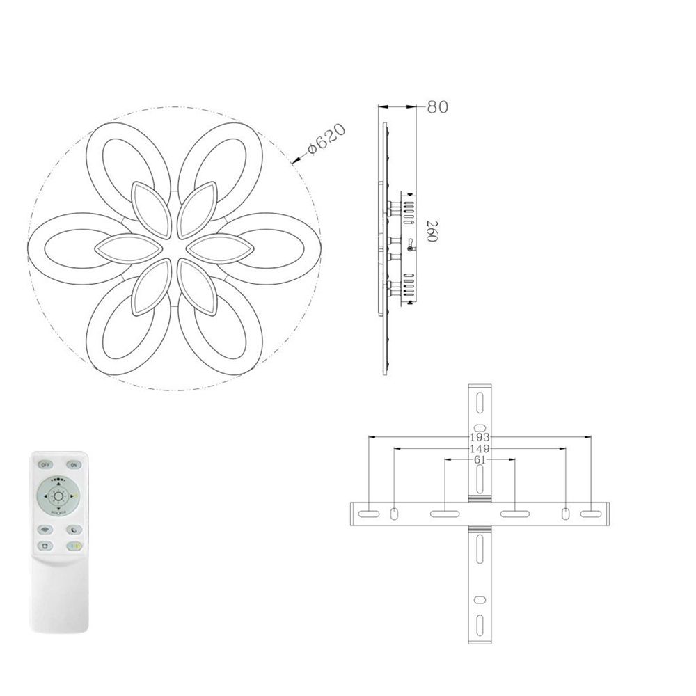 Люстра управляемая светодиодная Aurora double 120W 6F-APP-660x105-WHITE/WHITE-220-IP20