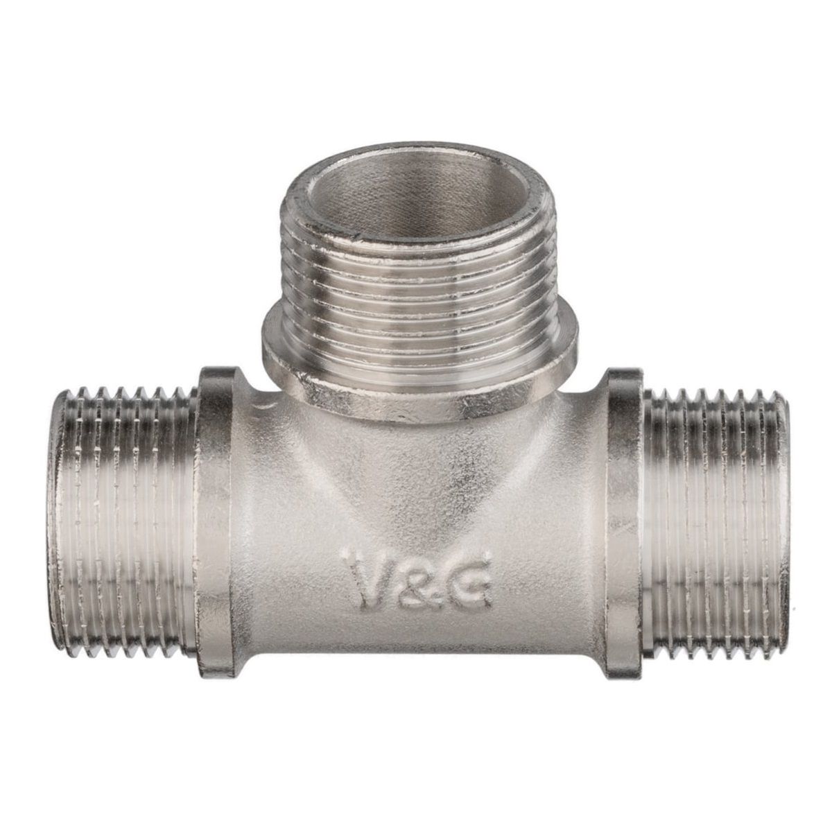 Тройник латунь никель 3/4" НР