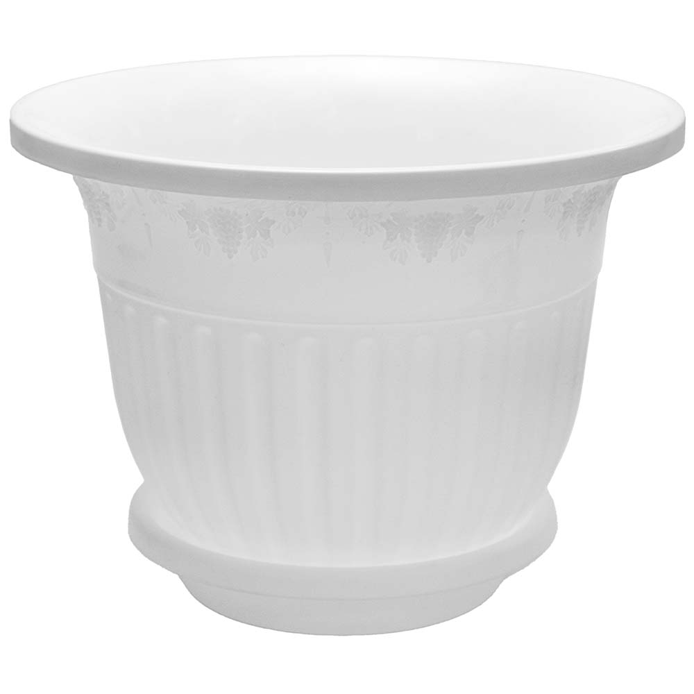Кашпо Лозанна с поддоном белое 3 л