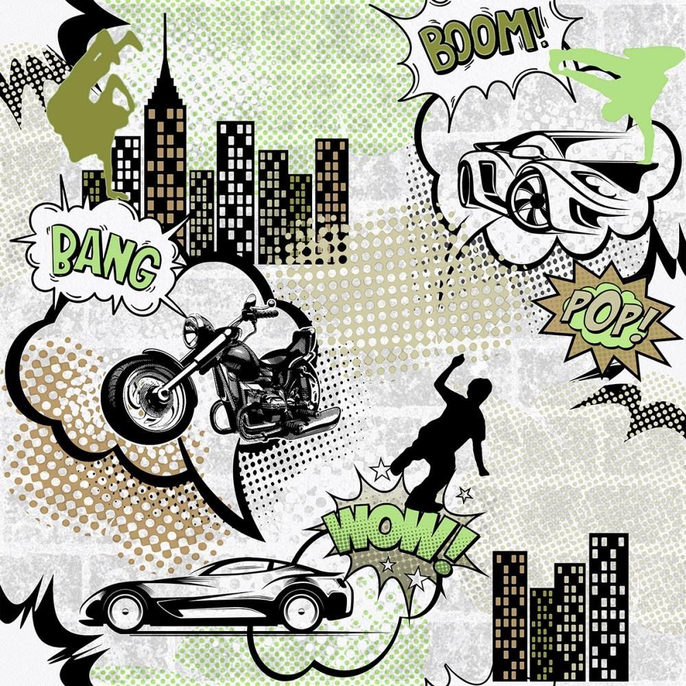 Обои Саратовские Хобби С6 Д923 гр 4 04 зеленые персонаж 0,53х10,05 м