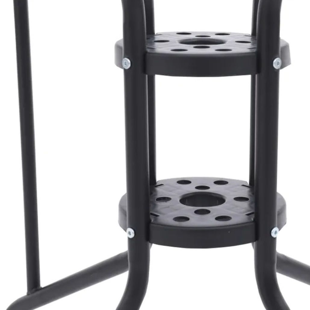 Стол Nolita d90 см h72 см закаленное фактурное стекло черный CHST0085