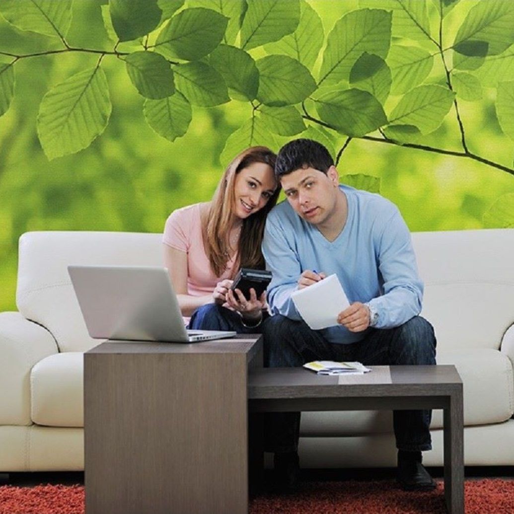 Фотообои бумажные Moda Interio Зеленые листья 3-254 270х270 см