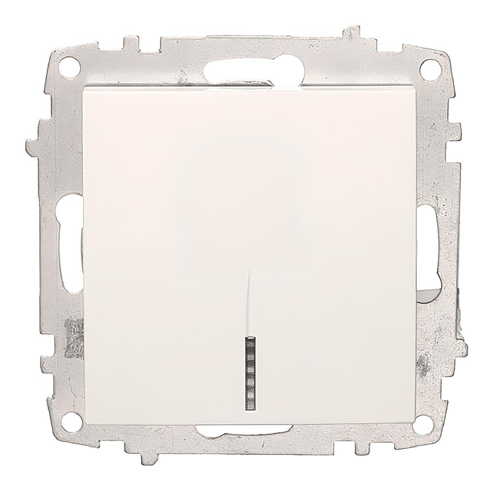 Выключатель 1-клавиша Zena/Vega СП с подсветкой белый механизм EL-BI 609-010200-201
