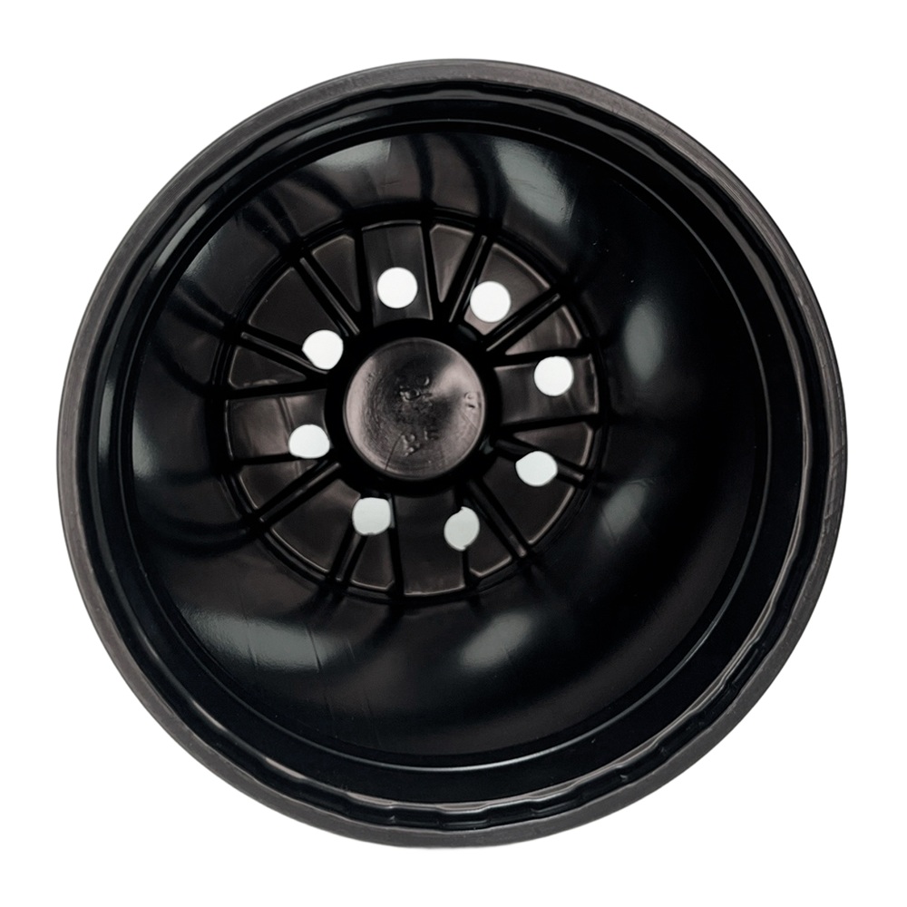 Горшок для рассады 1 л 13х10,4 см круглый черный твердый Амина