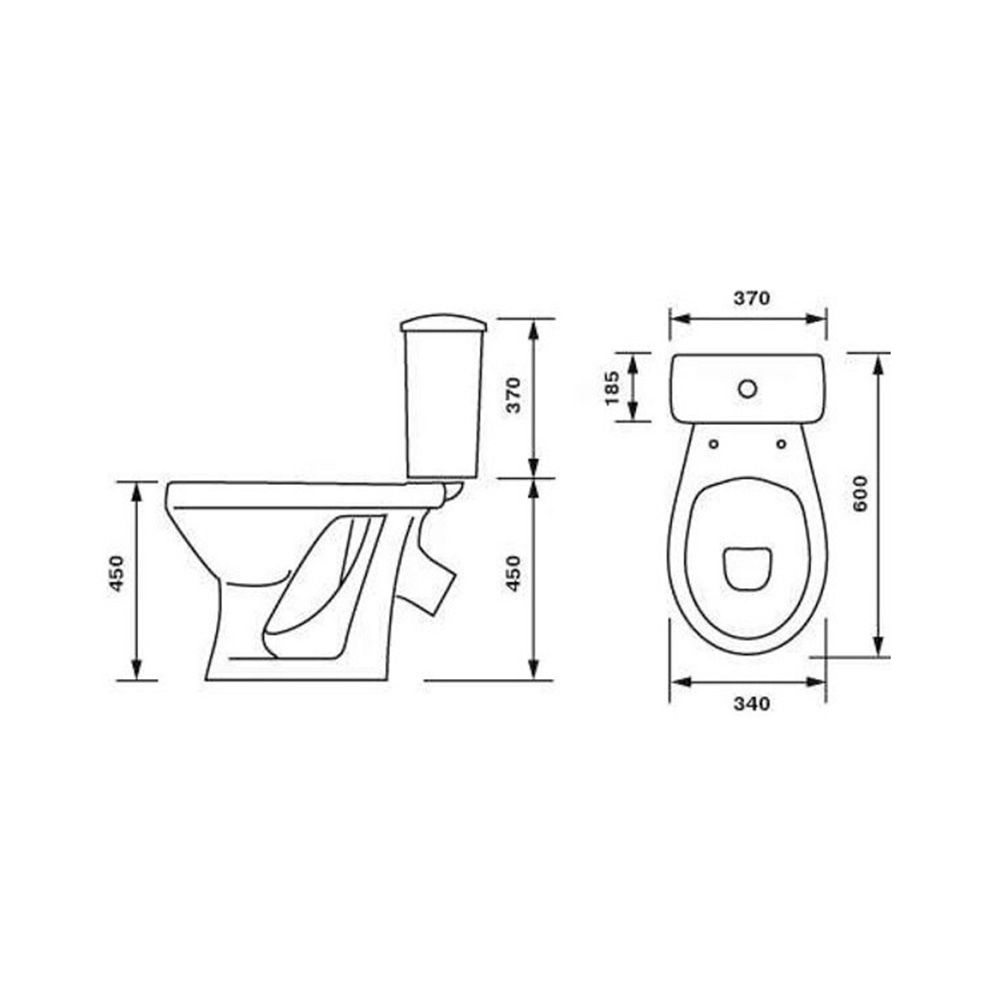 Унитаз-компакт  Персона белый с откидным окрашенным поручнем Старый Оскол