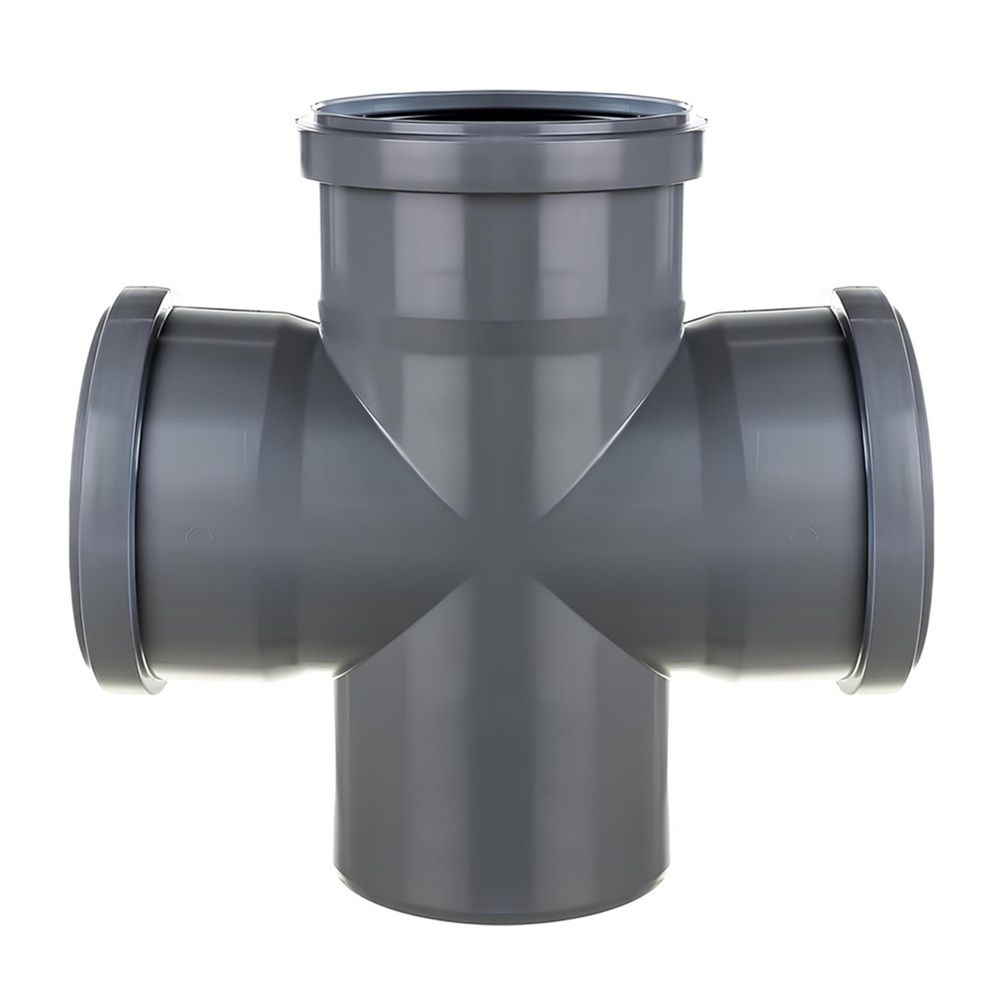Крестовина одноплоскостная канализационная 110х110х110 мм 87°