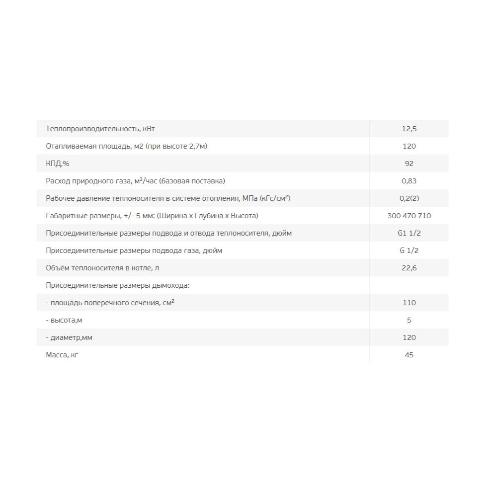 Котел газовый одноконтурный Очаг КСГ-12,5 С Стандарт с автоматикой САБК-АТ