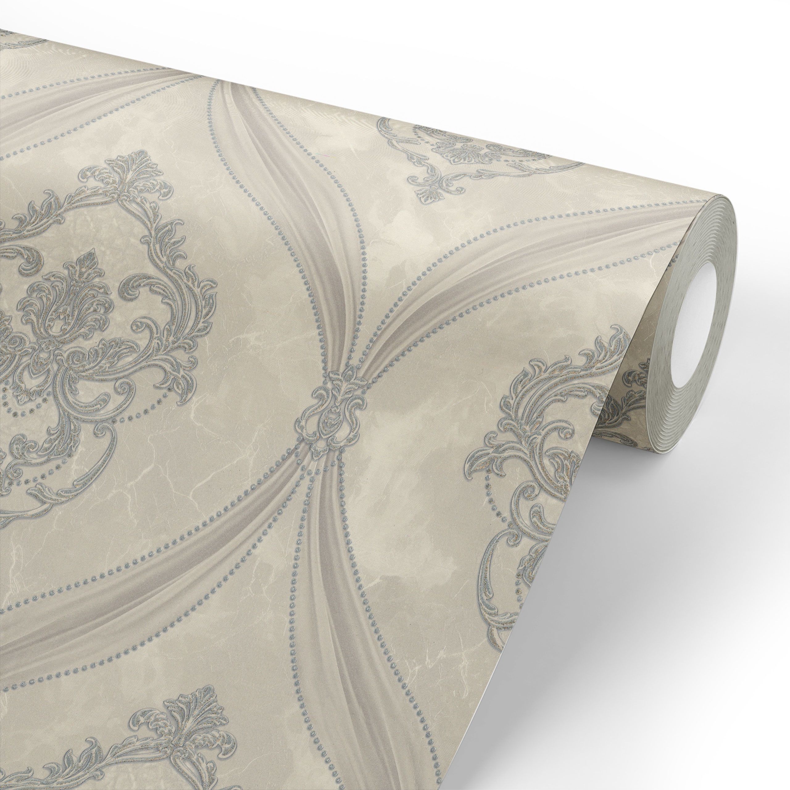 Обои Euro Decor Matilda 7294-17 бежевые дамаск 1,06х10,05 м