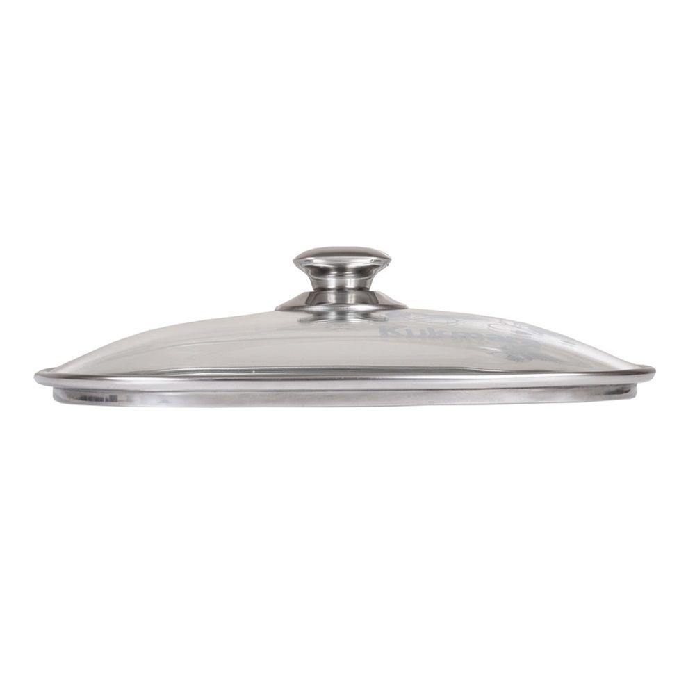 Крышка Kukmara стеклянная квадратная с ободом и ручкой из нержавеющей стали деколь серая 26 см С26-2т112