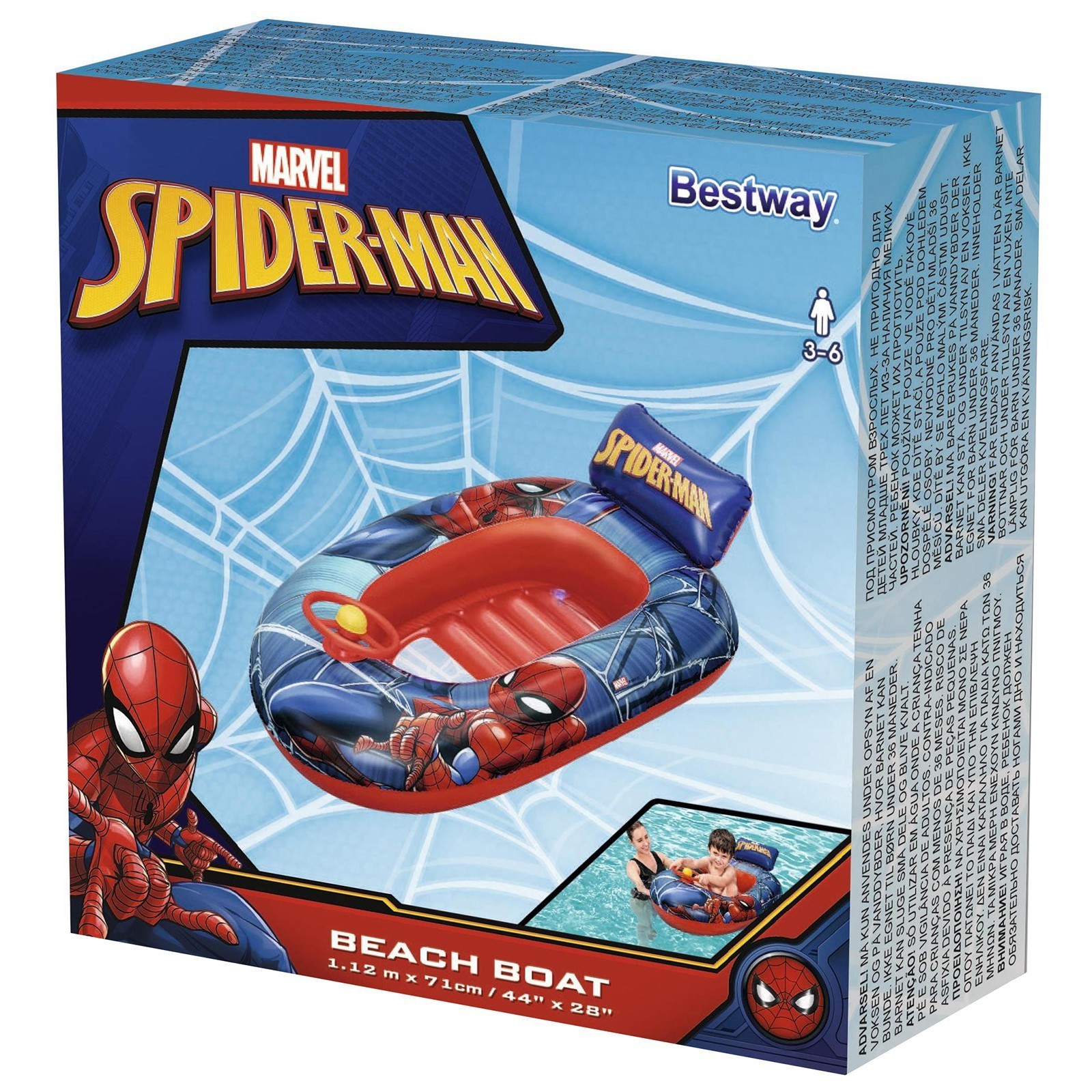 Лодка надувная детская 112х71 см Bestway Spider-Man 98009