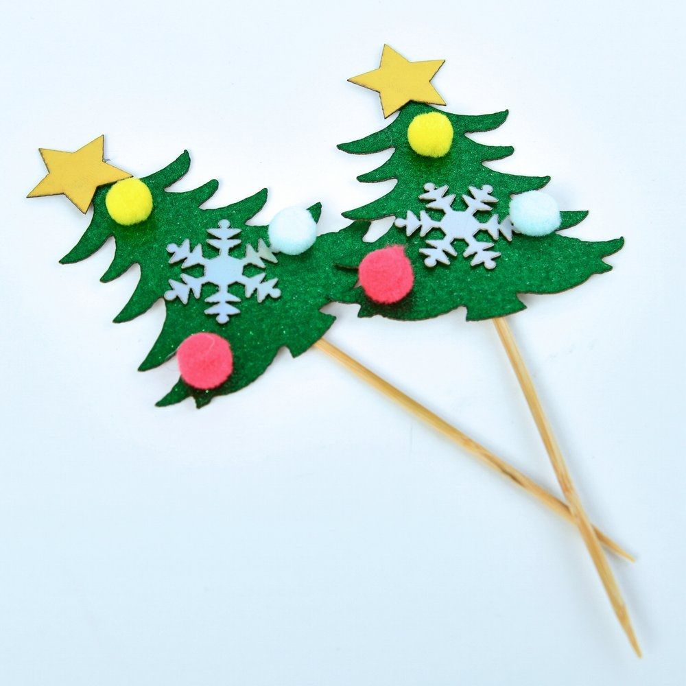 Топпер для украшения Ель 15 см 2 шт VL2-317