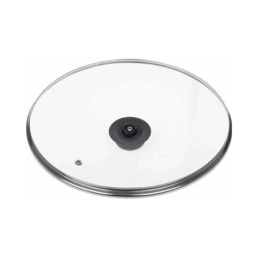 Крышка Tima стеклянная с ручкой и металлическим ободом низкая 28 см К4728