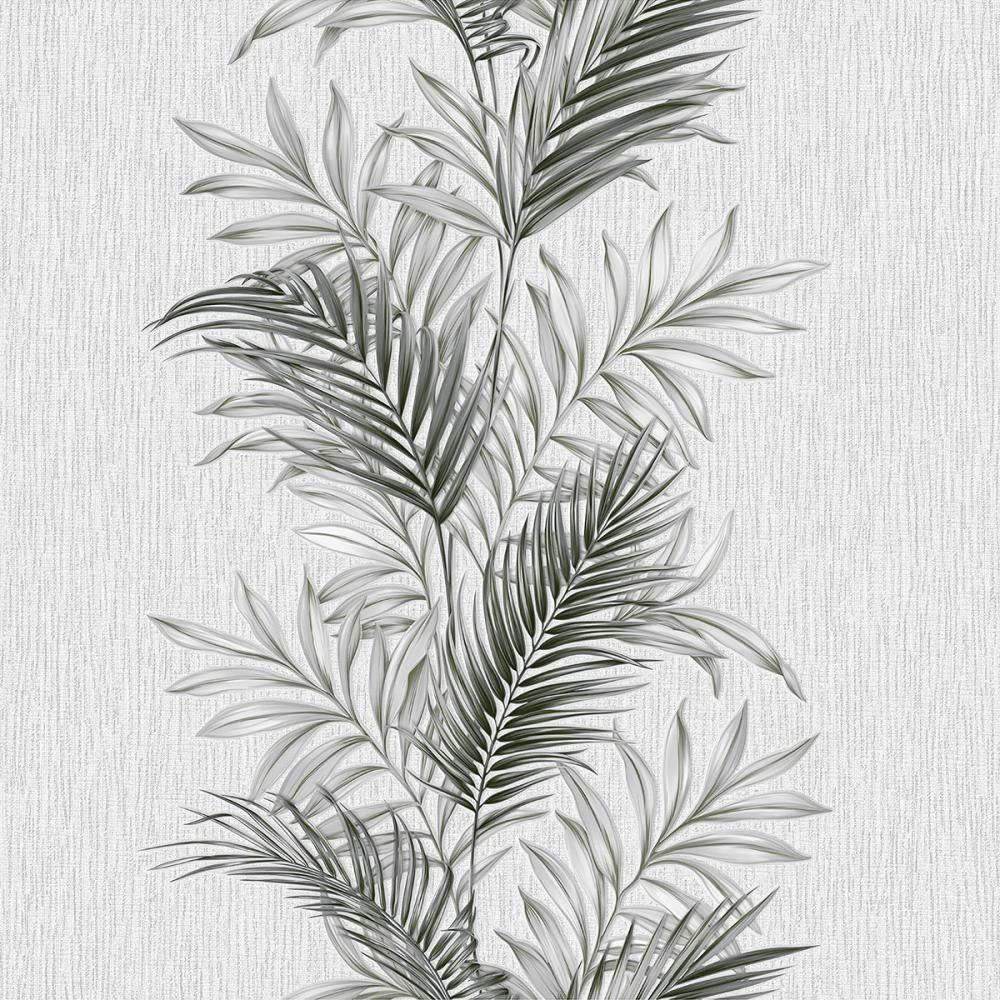 Обои Саратовские Сочи С14Ф Ф894 гр 2 06 серые листья пальмы 0,53х10,05 м