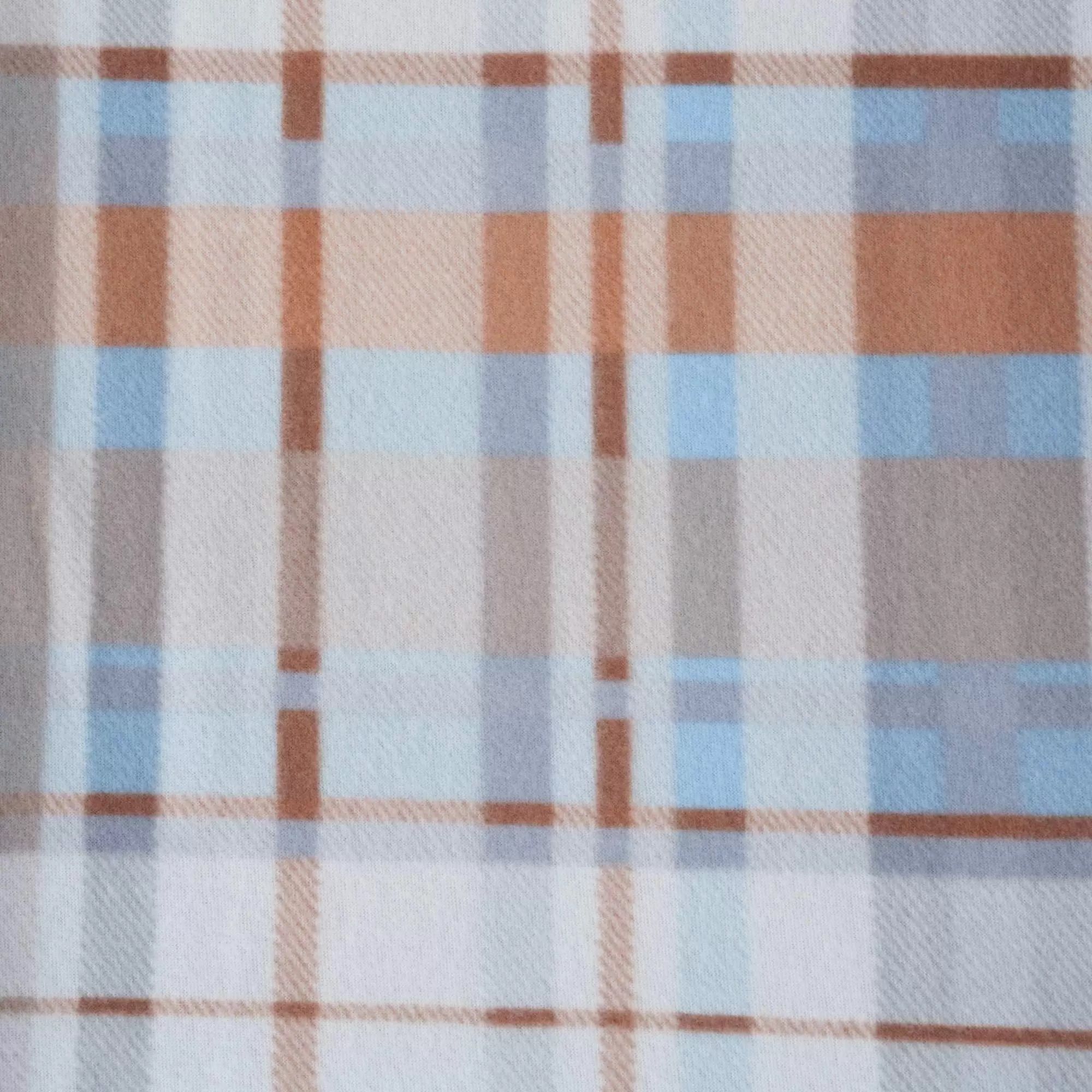 Плед флисовый London Голубая клетка 130x170 см бежево-голубой