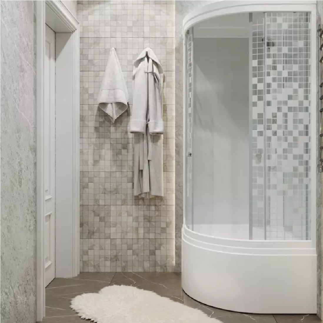 Душевая кабина Стандарт Б3 90х90х206,5 см высокий поддон, стекло Мозаика, сифон