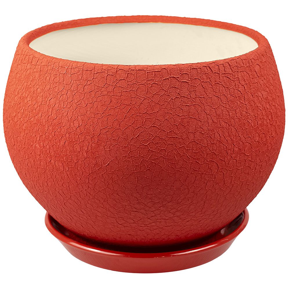 Горшок цветочный Шар шелк красный 4,1 л