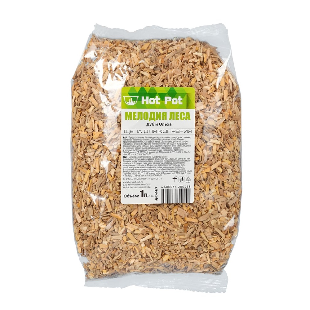 Щепа для копчения Дуб и Ольха (Мелодия леса) 1 л Hot Pot