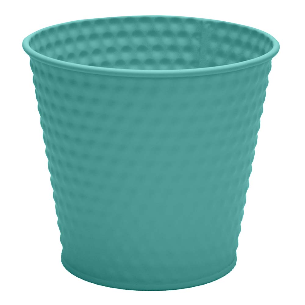 Кашпо металлическое зеленое 14х10х12,7 см