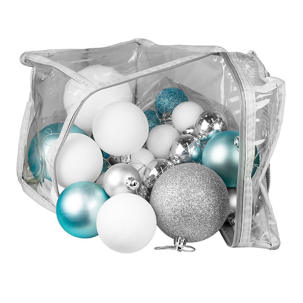 Украшение новогоднее подвесное Ассорти голубое, серебряное 15,6х15,6х19,5 см