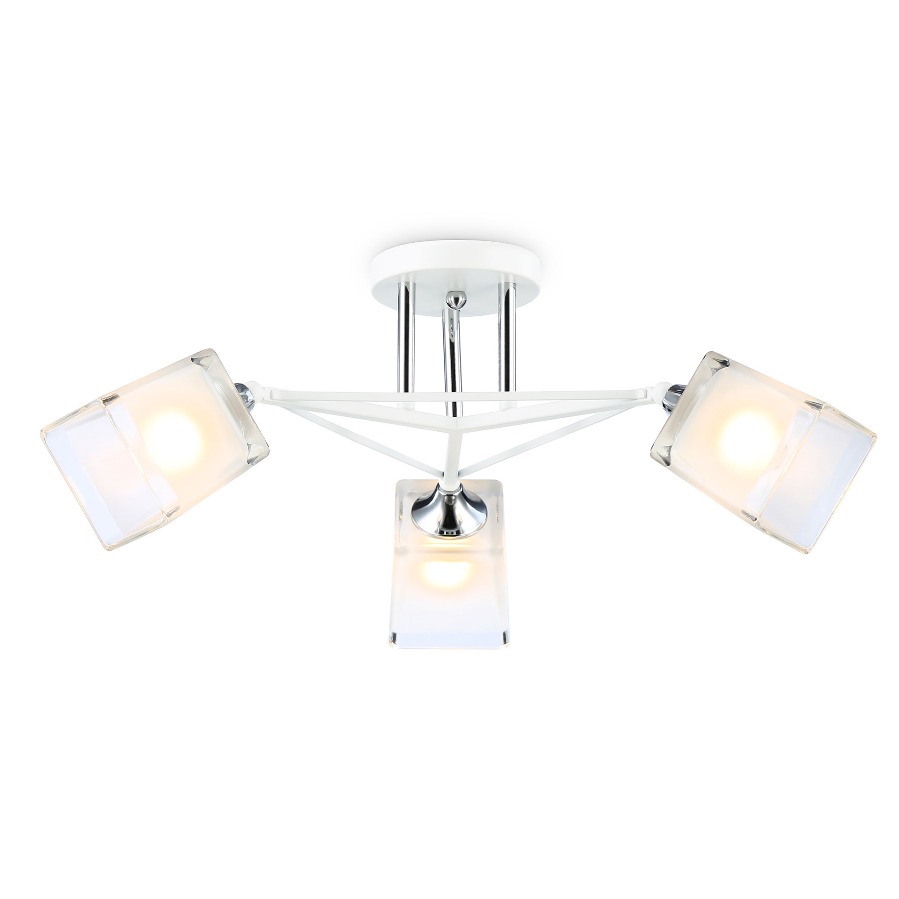 Люстра потолочная Ambrella Light TR303071/3 WH/CH/FR 3х40Вт E27 56х25 см белый/хром