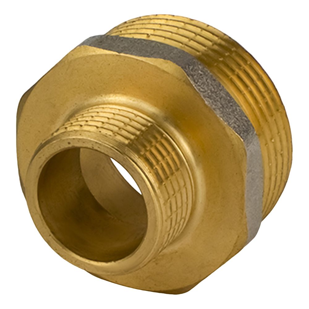 Ниппель переходной латунь никель 1 1/4"х3/4" НР/НР