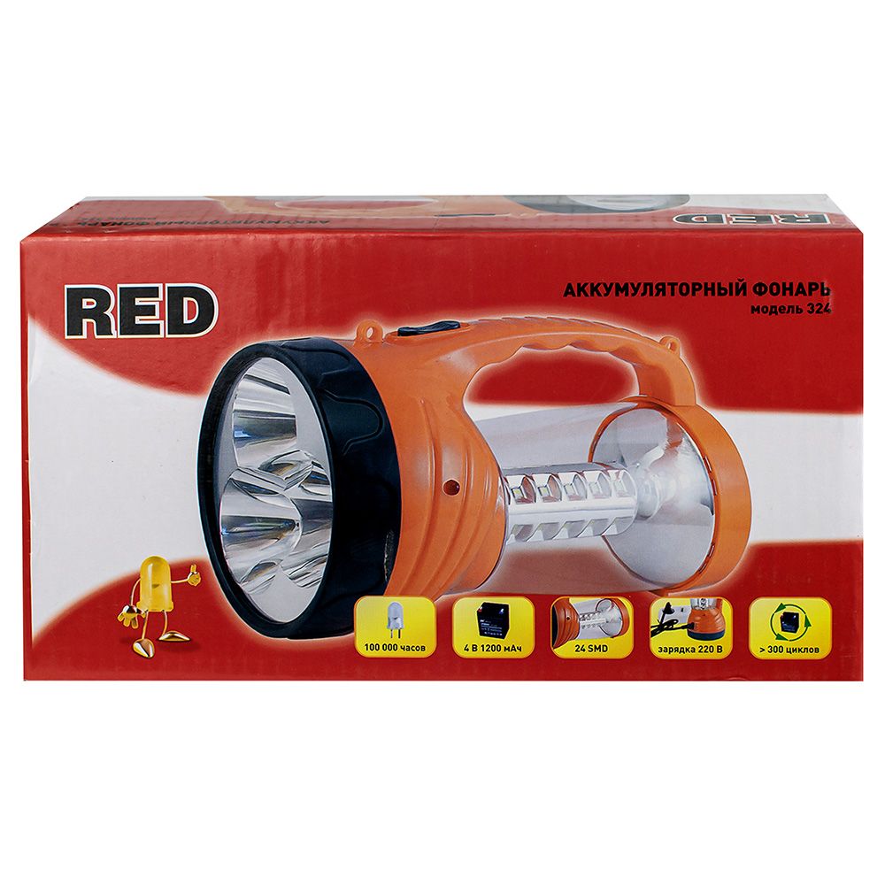 ФОНАРЬ  324 Светлячок аккум.,3LED 1W + кемпинг 24SMD