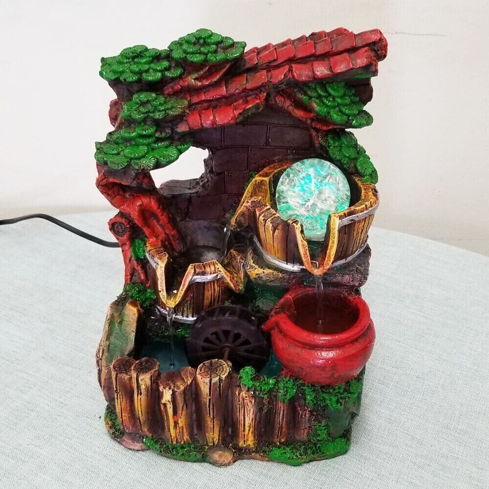 Фонтан декоративный 25,5х19х15,5 см с шаром и подсветкой 2024-7007