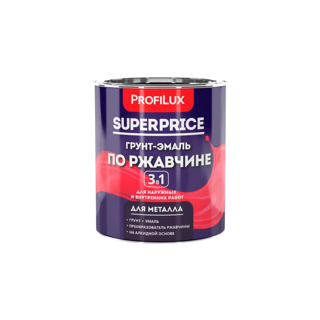 Грунт-эмаль SUPERPRICE  3в1 белая  0,9кг