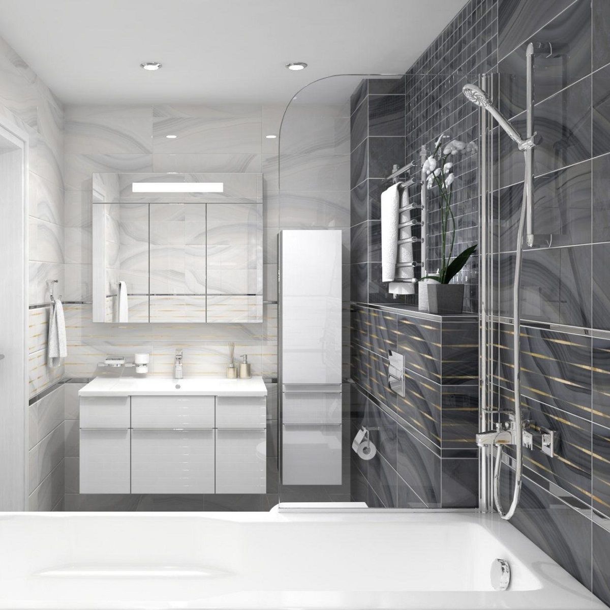 Декор Laparet Agat Lines 20х60 см серый