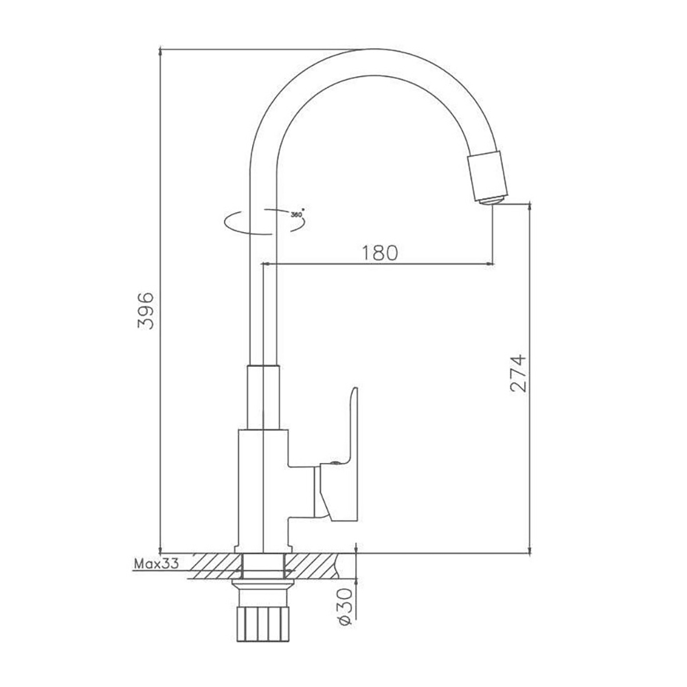 Смеситель для кухни Haiba HB70112-7 35к черный гибкий излив
