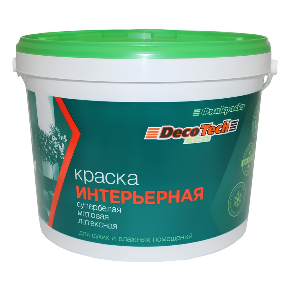 Краска в/э DecoTech Eco интерьерная белая 14 кг