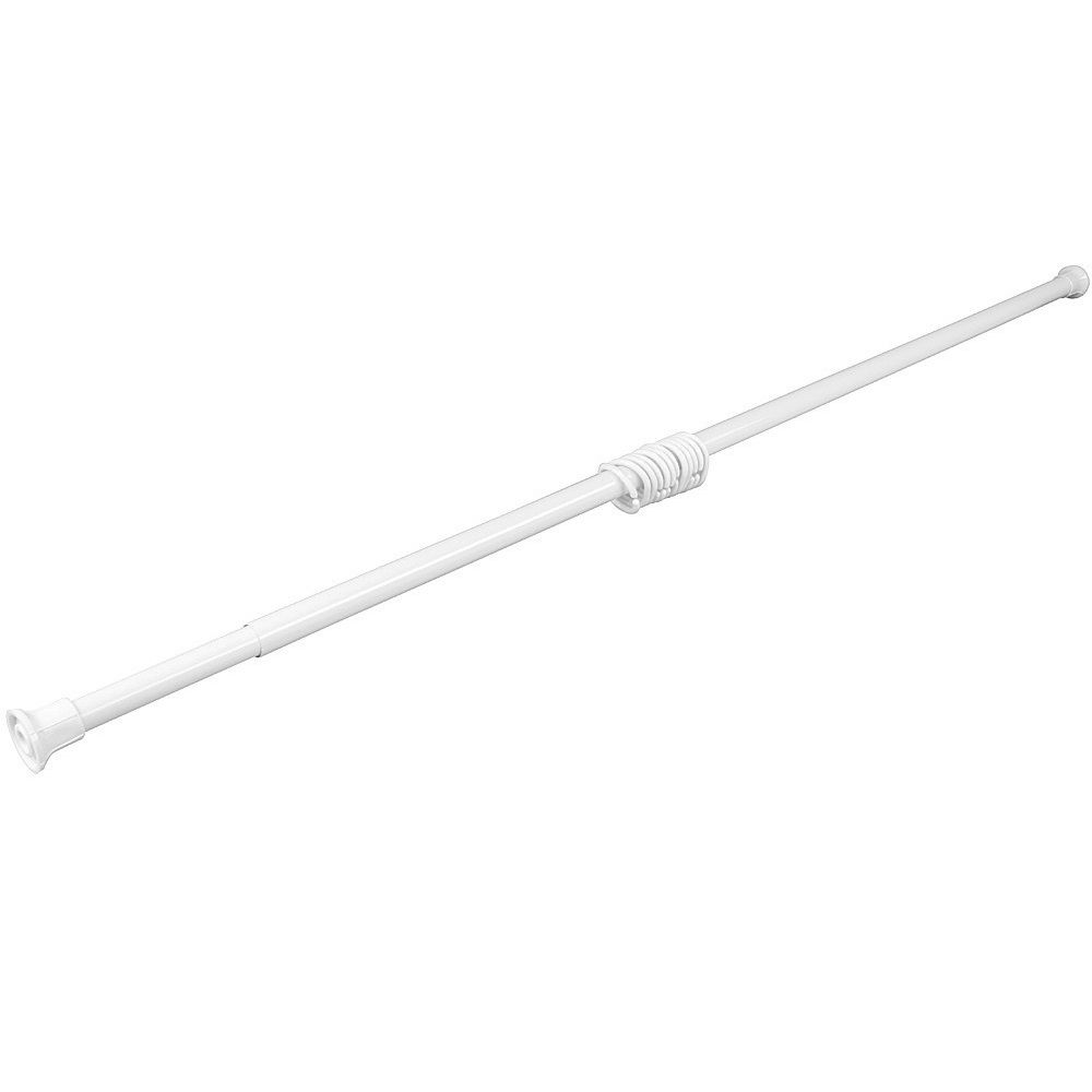 Карниз для ванной комнаты 110-200 см белый с пружинным кольцом Zalel 110-200