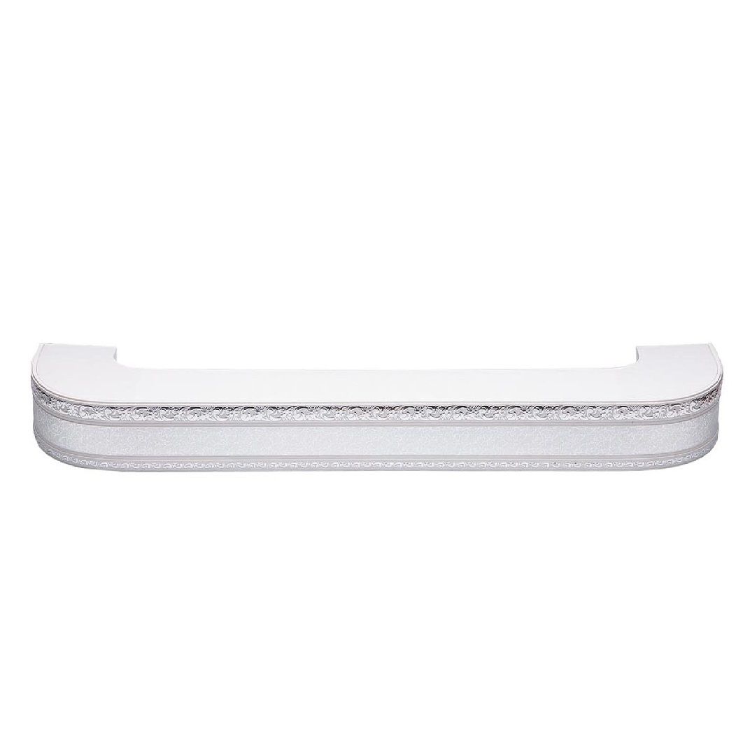 Карниз Эд потолочн. пластик Поворот "ГРАНД" 3-х рядн. Серебро 3,0 м