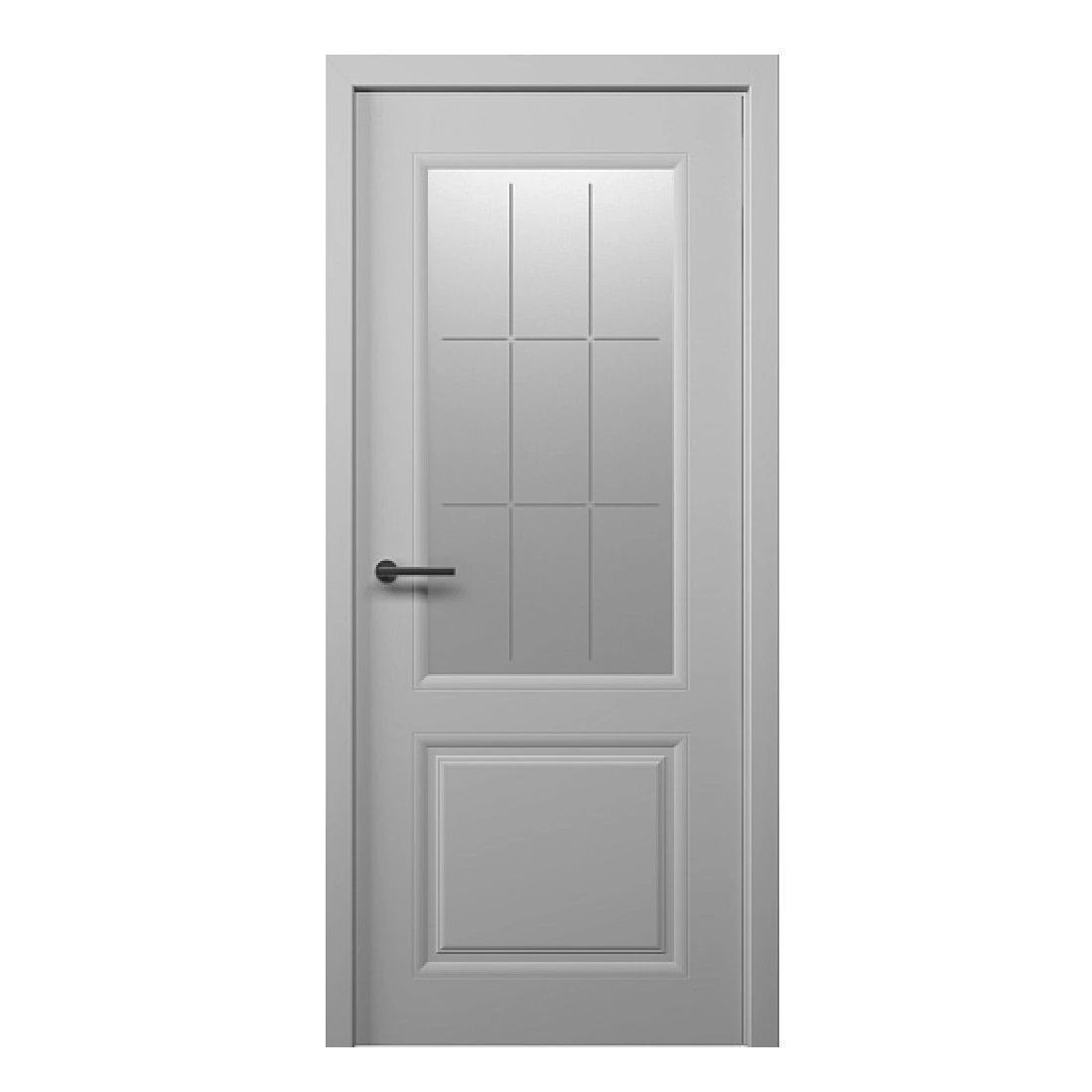 Дверь межкомнатная 600х2000 мм Стиль-1 ДО эмаль серая стекло топаз