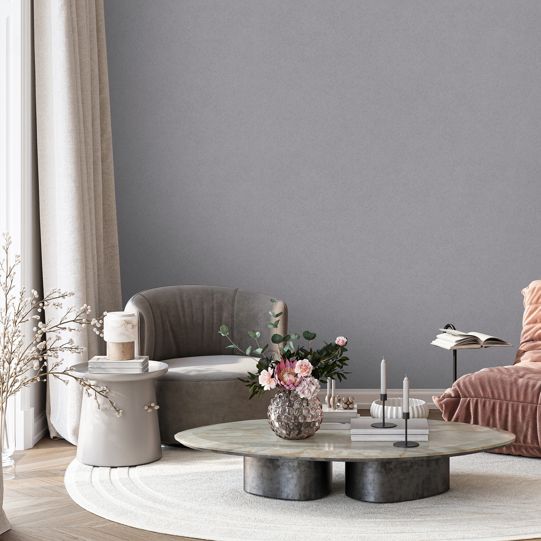 Обои Victoria Stenova Прайм 587079 темно-серые бетон 1,06х10 м