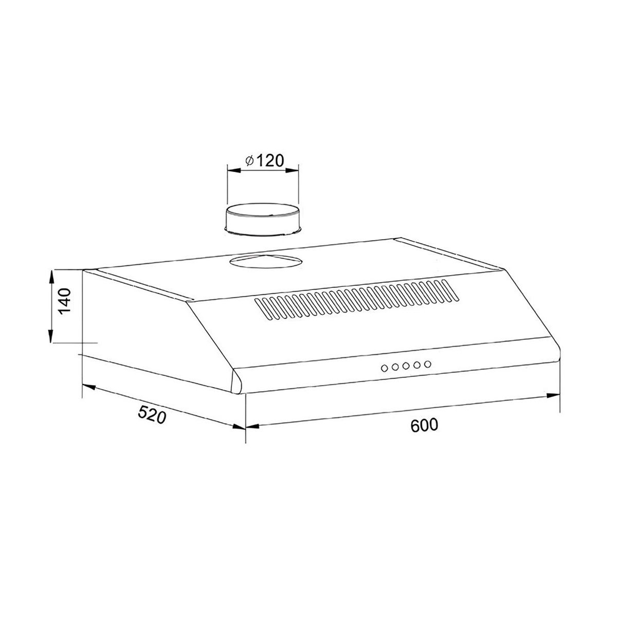 Вытяжка кухонная making Оasis everywhere UP-60W 600х520х140 мм